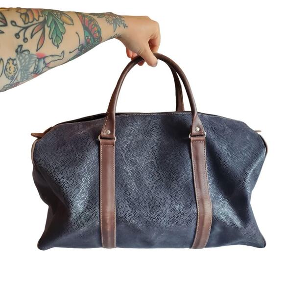 Vintage Guess Duffle Bag Made In Spain Leather Travel Bag - Picture 5 of 8